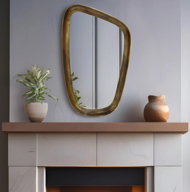 Meridian Furniture Auberge Brass 39" Mirror-4