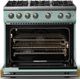 Viking® 5 Series 36" Splash Pro Style Gas (NG) Range with Brushed Brass Trim-1