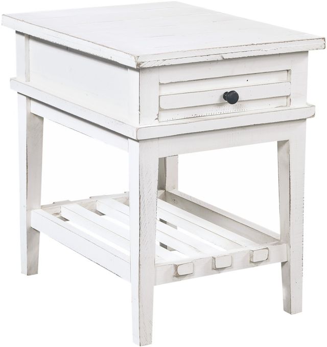 aspenhome® Reeds Farm Weathered White Chairside Table-0
