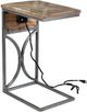 Crestview Collection Bengal Manor Coleman Brown C Side Table with Silver Base-2