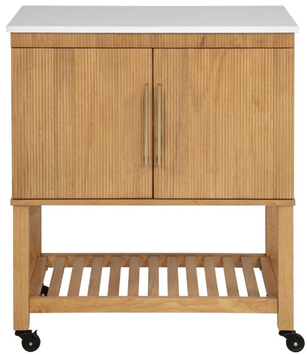 Linon Poppy Natural/White Kitchen Cart-2