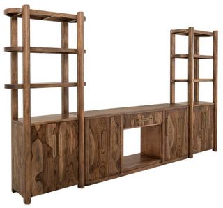 International Furniture Direct Balam Stained Brown TV Stand