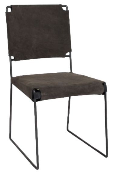 Home Trends & Design New York Asphalt Suede/Gray Septarian Dining Chair-0