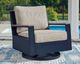 Signature Design by Ashley® Mabry Shores Driftwood/Navy Blue Aluminum/Fabric Outdoor Swivel Glider Chair-1