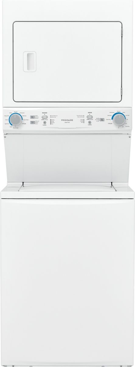 Frigidaire® 4.3 Cu. Ft. Washer, 5.6 Cu. Ft. Dryer White Stack Laundry