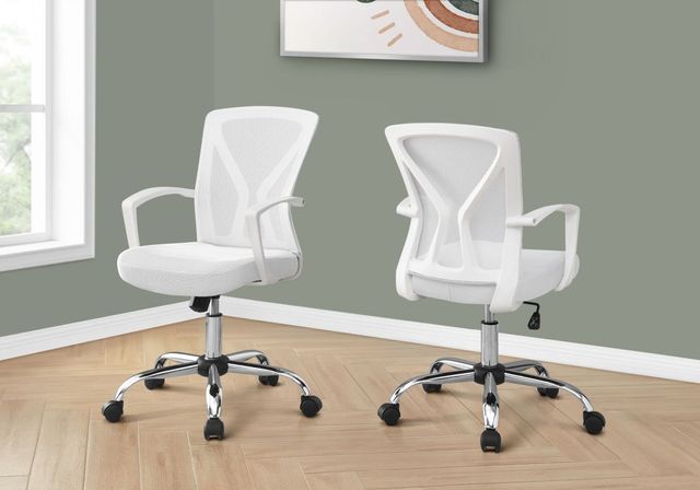 Monarch Specialties Inc. Chrome/White Office Chair-2