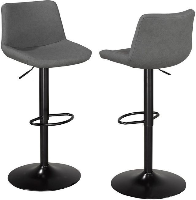 Brassex Inc. 2-Piece Black/Grey Adjustable Stool-2