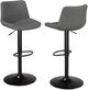 Brassex Inc. 2-Piece Black/Grey Adjustable Stool-2