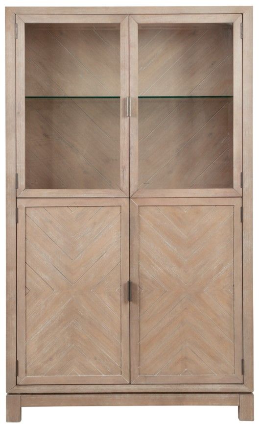 Magnussen Home® Ainsley Cerused Khaki Display Cabinet-2