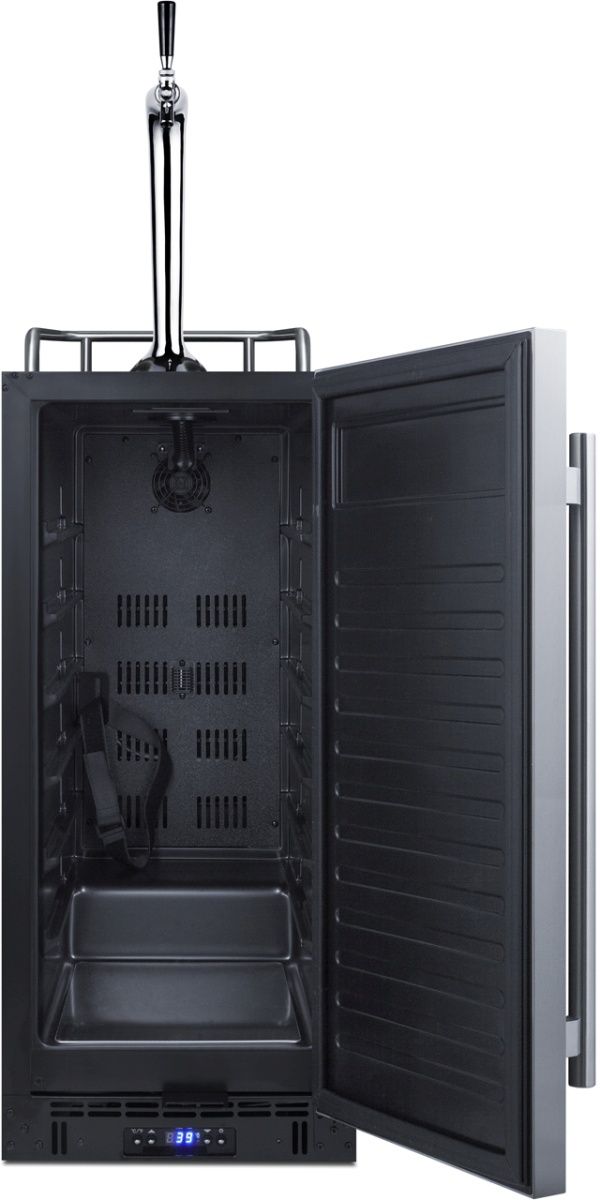 Summit® 15" 2.9 Cu. Ft. Stainless Steel Beer Cooler/Kegerator with Gooseneck Tap-1