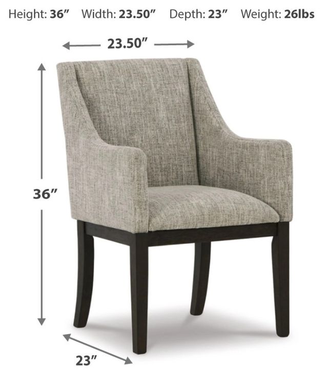 Signature Design by Ashley® Burkhaus Beige/Dark Brown Dining Arm Chair-4