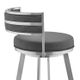 Armen Living Roman Gray 26" Swivel Counter Stool-4