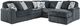 Signature Design by Ashley® Midnight-Madness 5-Piece Gunmetal Right-Arm Facing Sectional with Chaise-0