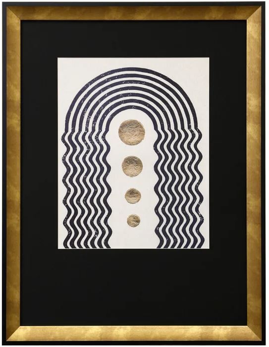Stylecraft Black/Gold/White Framed Print-0