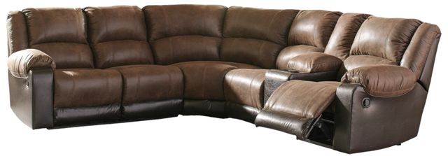 Signature Design by Ashley® Nantahala 6-Piece Coffee Reclining Sectional-1