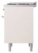 Ilve® Nostalgie II Noblesse 36'' Antique White Pro Style Dual Fuel Range with Copper Trim-3