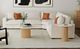 Elements International Sylvie White 22" Faux Marble Top End Table with Natural Base-1