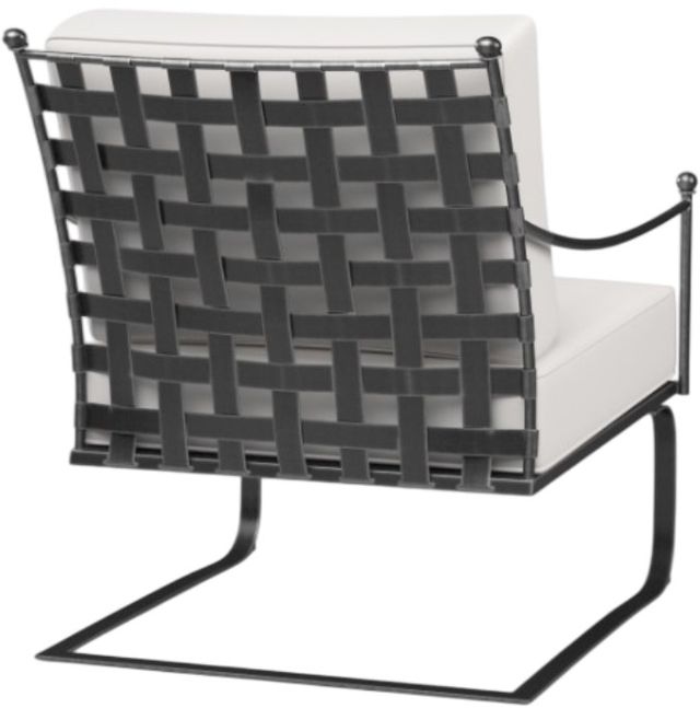 Sunset West Provence Canvas White/Century Pewter Iron Outdoor Club Rocker Chair-2