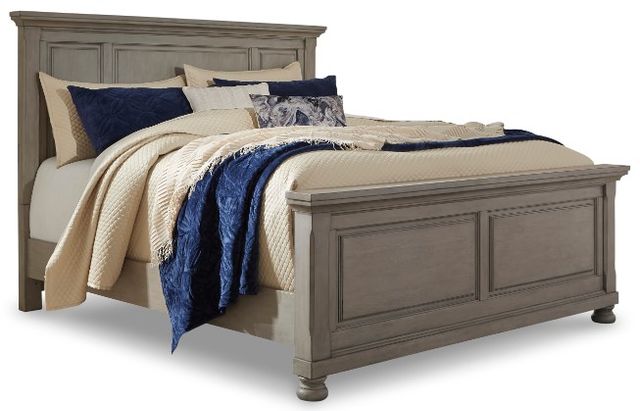 Signature Design by Ashley® Lettner 4-Piece Light Gray King Panel Bed Set-1