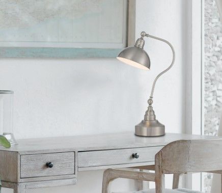 Cal® Lighting & Accessories Industrial Brushed Steel Desk Lamp-1