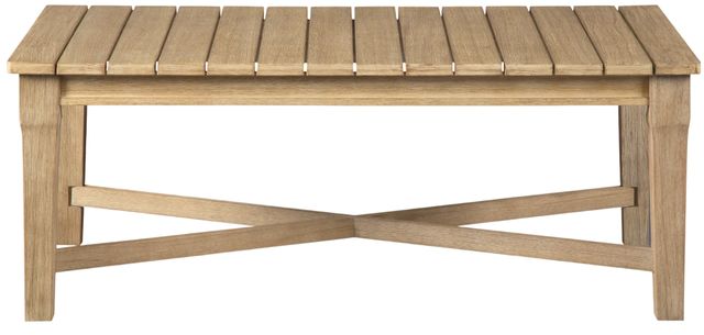 Signature Design by Ashley® Carter Hall Beige Wooden Outdoor Cocktail Table-1