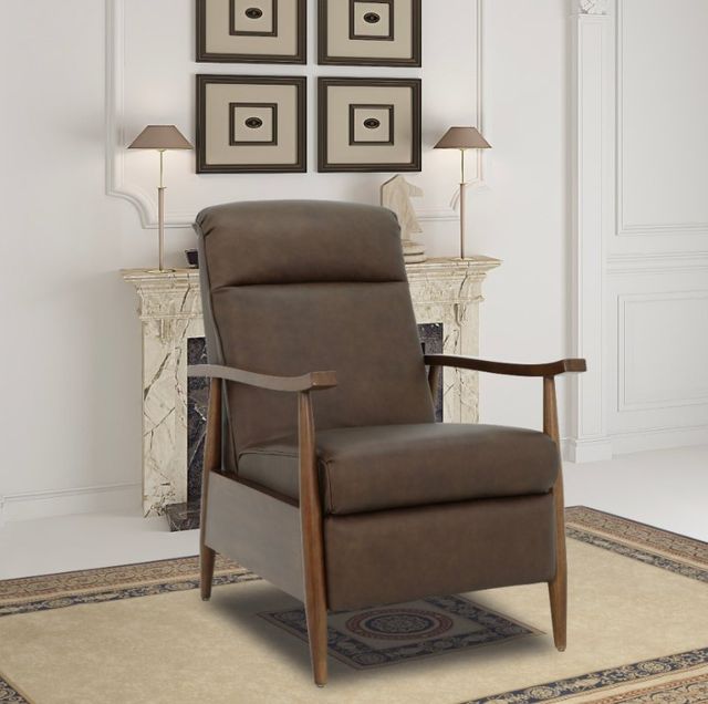 BarcaLounger® Hampton Brown/Oasis Walnut Leather Manual Recliner-2