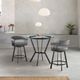 Armen Living Naomi and Chelsea 4-Piece Black/Grey Counter Height Dining Set-4