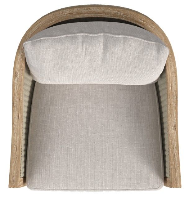 Sunset West Cambria Latte/Natural Teak/Wicker Swivel Outdoor Club Chair with Canvas Canvas Cushion-4