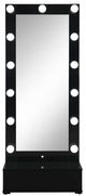 Global Furniture USA Ella Black Narrow Tall Mirror with Drawer and Speaker-0
