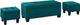Elements International Ethan 3-Piece Teal Storage Ottoman Set-0