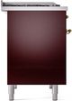 Ilve® Nostalgie II Series 40" Burgundy Pro Style Dual Fuel Range-3