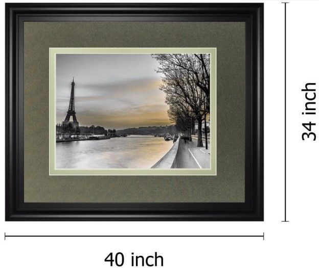 Classy Living Assaf Frank River Seine And The Eiffel Tower 34" Wall Art-2