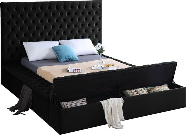 Meridian Furniture Bliss Black Velvet Queen Bed-2
