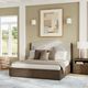 Flexsteel® Athens Chocolate Brown/Ivory King Upholstered Panel Storage Bed-1