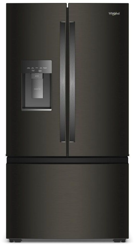 Whirlpool® 36" 23.4 Cu. Ft. Black Stainless Finish Counter Depth French Door Refrigerator with Nugget Ice-0