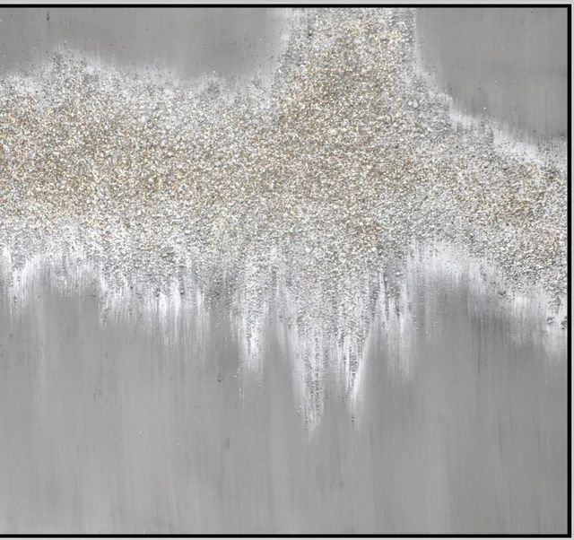 Classy Art Style 2 Hand Painted Textured Canvas with Glitter Wall Art-1
