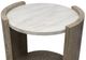 American Wholesale Furniture Rainier Marble Top End Table with Brown Base-1