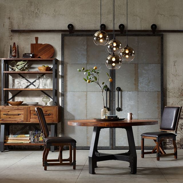 Olliix by INK+IVY Amber/Graphite Lancaster Round Dining/Gathering Table-2
