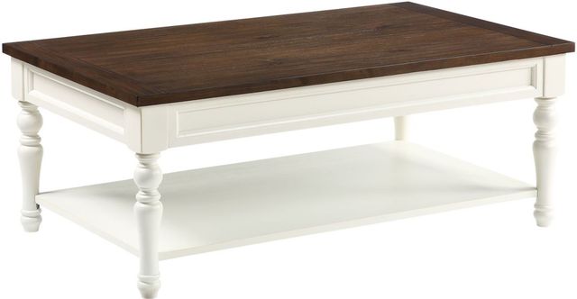 Steve Silver Co. Joanna Mocha Coffee Table with Ivory Base-0