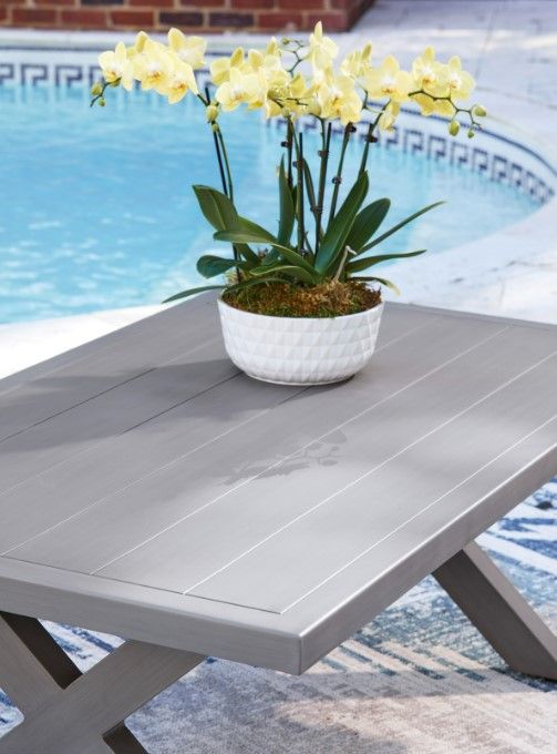 Signature Design by Ashley® Dillon Beach Gray Wooden Outdoor Cocktail Table-3