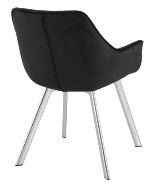 Mazin Furniture Ayami Chrome/Black Dining Arm Chair -3