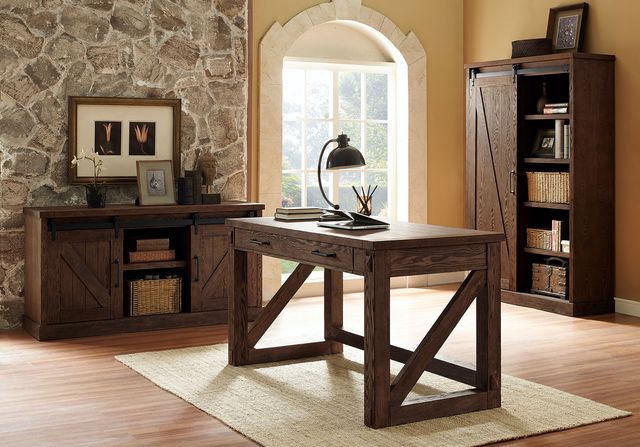 Martin Furniture Avondale Weathered Oak Bookcase-3