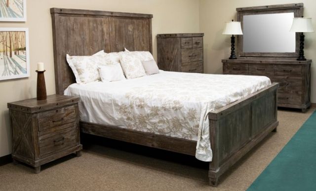 American Wholesale Furniture Industrial Barnwood Mirror-2