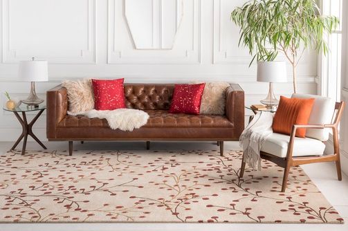 Surya Athena Beige Floral 8'x11' Area Rug-3