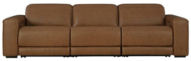 Signature Design by Ashley® Magic Man 3-Piece Caramel Power Reclining Sectional Sofa-0