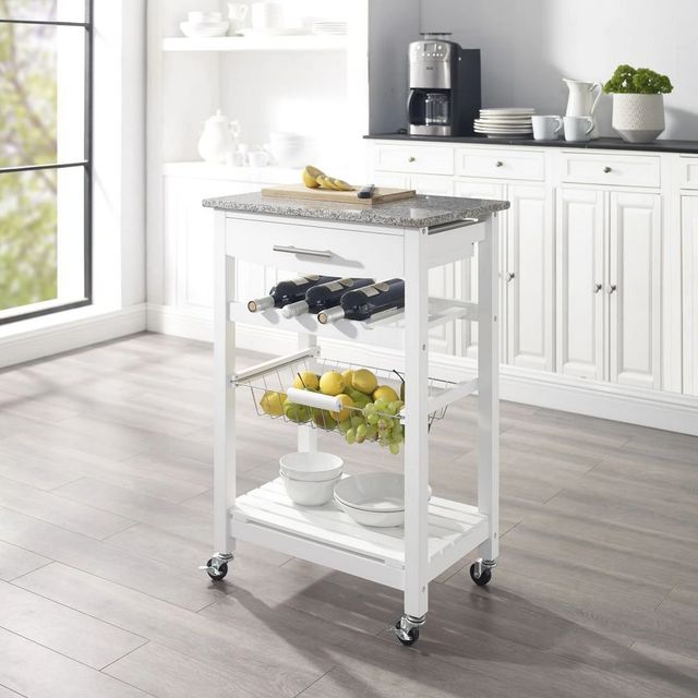 Linon Zoey Gray/White Kitchen Cart-1