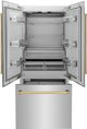 ZLINE Autograph Edition 36" 19.6 Cu. Ft. Stainless Steel Built In French Door Refrigerator with Water Dispenser and Ice Maker in Polished Gold Accents-1