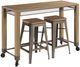 Hammary® Maya Natural Pecan Counter Console with Two Stools-0