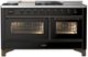 Ilve® Majestic III 60" Glossy Black Pro Style Dual Fuel Liquid Propane Range with French Top and Burnished Trim-0