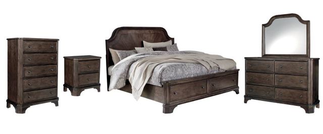Signature Design by Ashley® Adinton 6-Piece Brown Queen Panel Storage Bed Set-0
